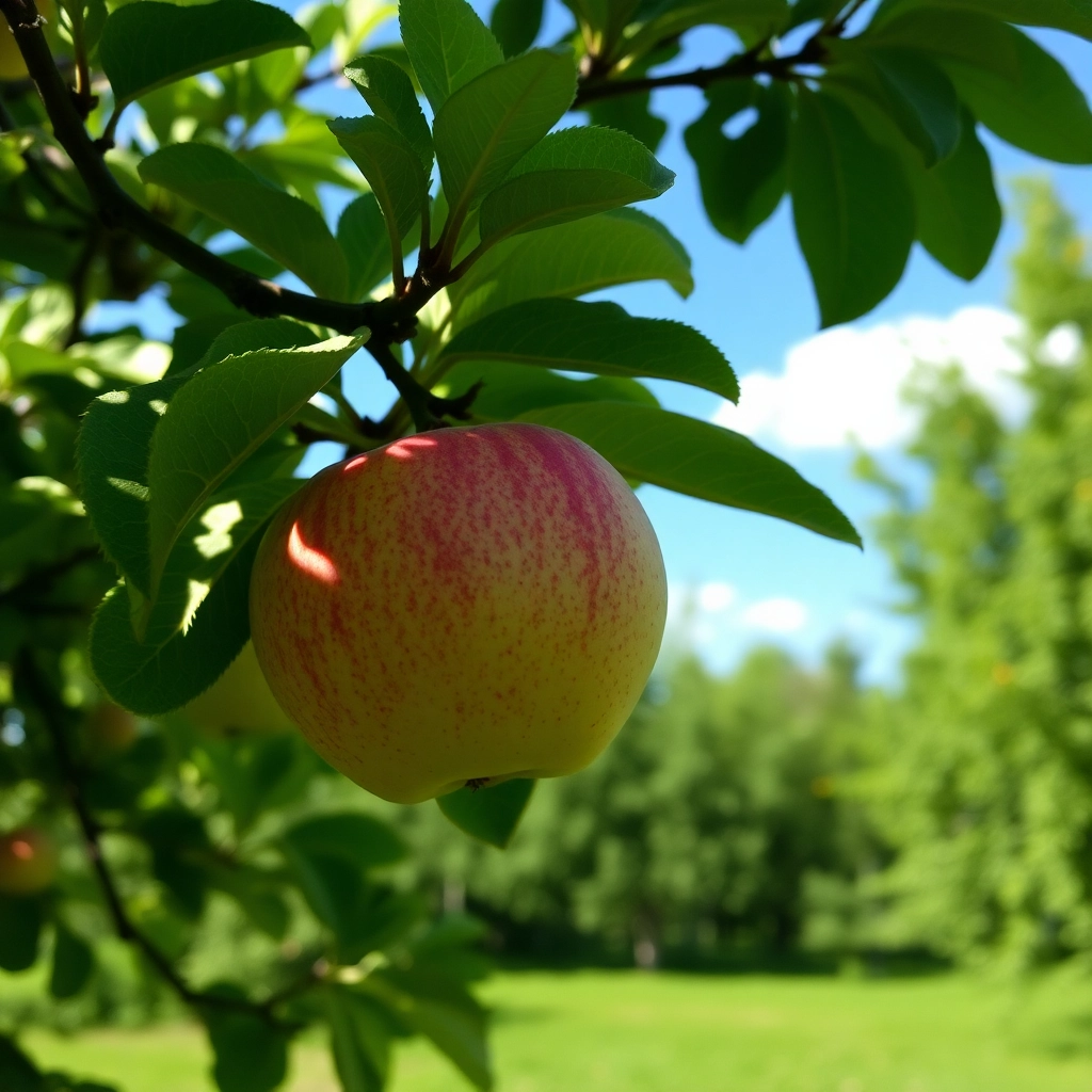 HD iPhone Apple On Tree Scenic Wallpaper Stock Photo